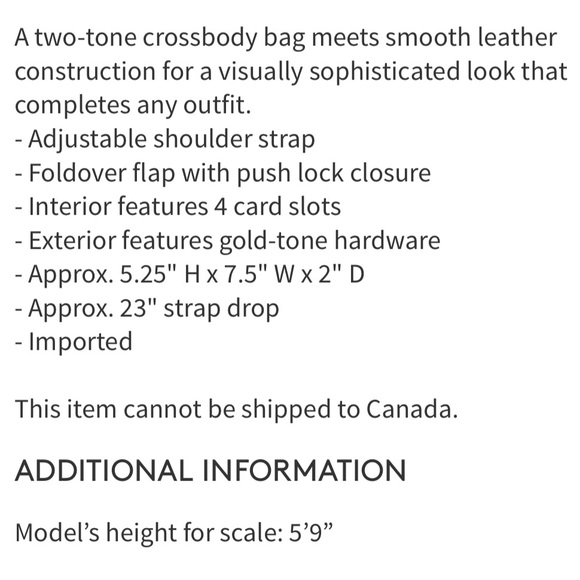 SOLD NWT Kate Spade Leather Two Tone Crossbody Bag - Picture 6 of 13